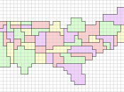 Cartogram for US Electoral College in 2008. 1 square equals 1 electoral vote.