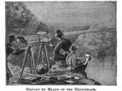 English: Soldiers communicating via Heliograph