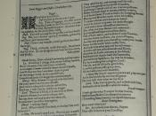 Photo of the first page of The Taming of the Shrew from a facsimile edition of the First Folio of Shakespeare's plays, published in 1623
