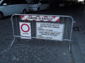 Via Giovanni Boccaccio, Ravello - The Amalfi Coast - tunnel to Ravello - barrier - sign - Comune di Ravello
