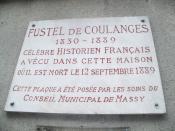 Français : Plaque hommage à Fustel de Coulanges, à Massy, France