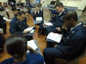 English: PERSIAN GULF (April 10, 2007) - USS Boxer (LHD 4) Sailors attend a Program Afloat for College Education (PACE) American Government class. Boxer Sailors are taking advantage of the Navy's commitment to education by taking PACE classes which could 