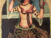Girl with Mirror (Qajar art, Art Museum of Georgia)