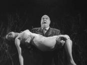 Tor Johnson portraying dead Inspector Clay raised again by an alien race to fulfil their evil plans of conquering the Earth, In Ed Wood's cult movie Plan 9 From Outer Space.