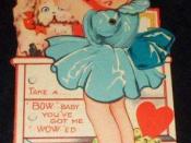Scan of a Valentine greeting card circa 1930, possibly inspired by child actress Shirley Temple.