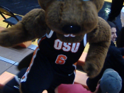 Picture of Benny Beaver (en), mascot of the athletics programs of Oregon State University, taken by me 12/19/2006 at basketball game vs. Howard University