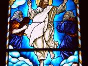 English: Poland, Mielno, church, stained glass - Transfiguration of Jesus Polski: Polska, Mielno, kościół pw. Przemienienia Pańskiego, witraż - Przemienienie Pańskie