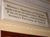 Without freedom of thought there can be no such think as wisdom & no such thing as puclick liberty without freedom of speech, Benjamin Franklin