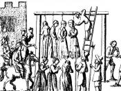 Image of witches being hanged, from Ralph Gardiner, England's Grievance Discovered in Relation to the Coal Trade, 1655.